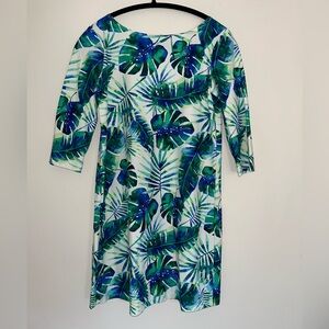 No Name 50 UPF Dress- tropical leaf print